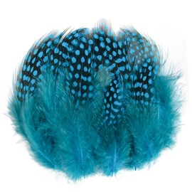 50pcs 3-6 Inches Lake Blue Colorful Spotted Feathers for Craft Jewelry and Clothing Decoration and Dream Catcher