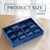 Henoyso 2 Pieces Blue Velvet Watch Tray Jewelry Organizer 12