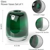 Relexome Dark Green Glass Flower Vase for Centerpieces Flowers 6.7