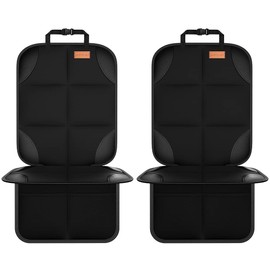 SMART ELF SMART ELF Car Seat Protector, 2Pack Seat Protector Protect Child Seats with Thickest Padding and Non-Slip Backing Mesh Pockets for Baby and Pet,Sedan SUV Truck (Black)