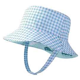 LLZ.COQUE Baby’s/Kids’ Dinosaur Sun Hat, Fishing Hat, Cute Dinosaur, Soft 100% Cotton Summer Hat with Adjustable Chin Strap - Blue, size: 54