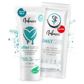 Inkness After Tattoo Cream 30 ml Care Cream for Fresh Tattoos - 99% Natural Ingredients - Non-Greasy - Vitalises and Protects the Skin During the Healing Phase - Includes Daily Care 15 ml