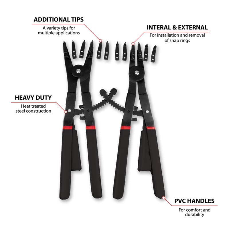 Performance Tool W88015 Heavy Duty Snap Ring Pliers Set for