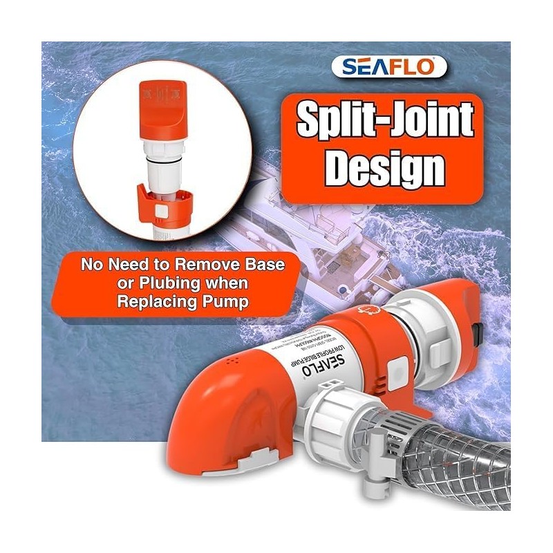 SEAFLO 24V 1100 GPH 14B Series Narrow Low Profile Time