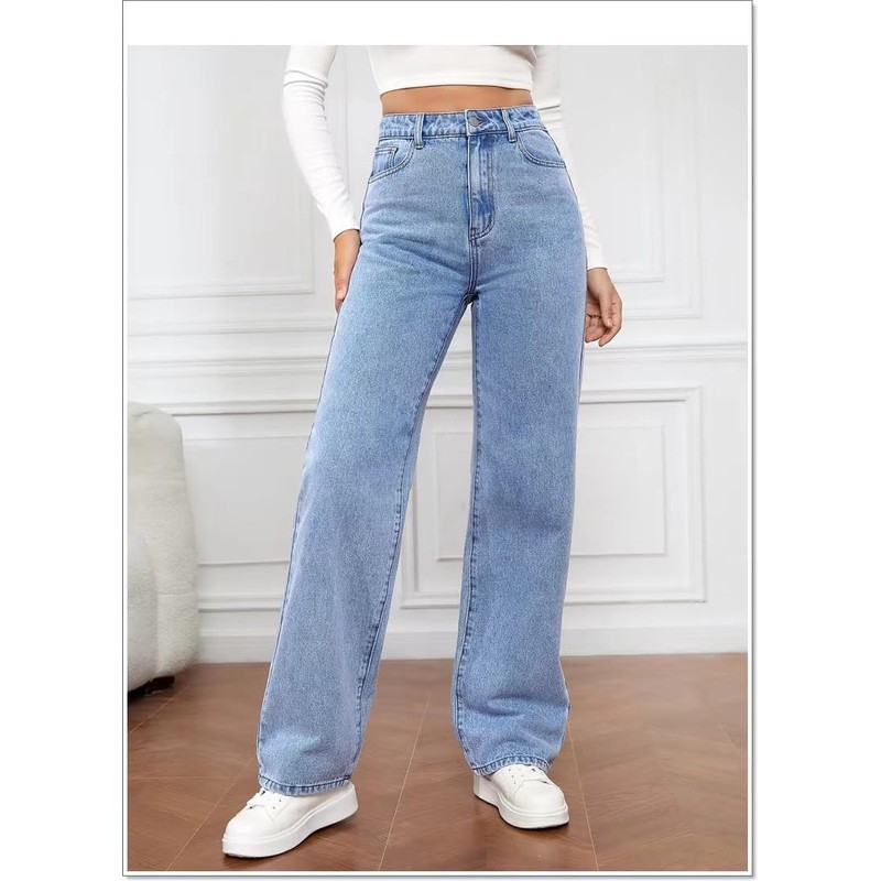 Womens Jeans Boyfriend Cargo Wide Leg Bootcut Pants Straight Leg
