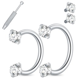 Xpircn 18G 7mm 8mm Nose Rings For Women Men Horseshoe Nose Rings Hoops Horseshoe Septum Lip Eyebrow Helix Daith Ear Nose Piercings