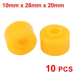 sourcingmap Vehicle Car 10 Pcs Orange Rubber Shock Absorber Bushings 10mm x 28mm x 20mm