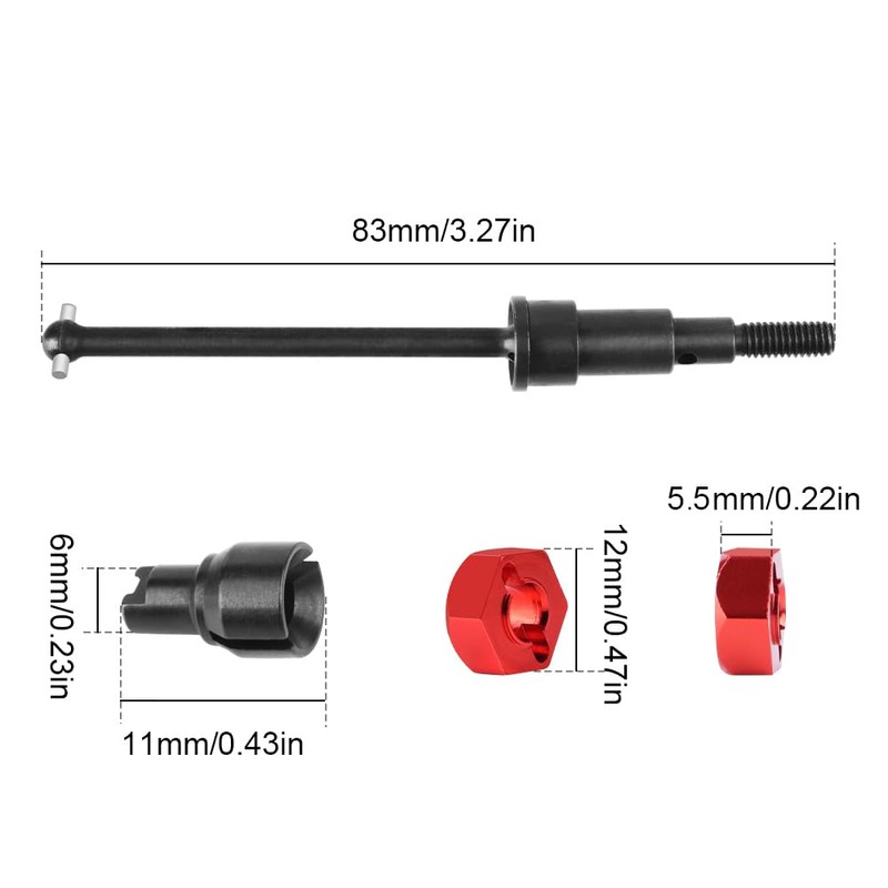 GLOBACT #45 Steel CVD Driveshaft Front Rear Drive Shafts Set