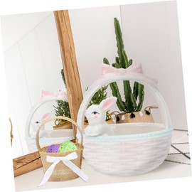 SHOWERORO 6pcs Mini Woven Basket Hanging Picnic Baskets - Bridal Flower Basket, Easter Egg Basket, Stuffers for Kids, Bride Linen to Weave Snack