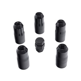 Rugged Ridge | Wheel Lock Nut Set, 5 Nuts w/Key, Black, M14-1.5 | 16715.34