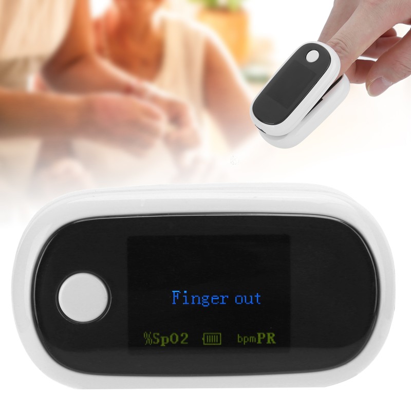 Fingertip Pulse Oximeter Rechargeable Blood Oxygen Saturation Monitor with Digital