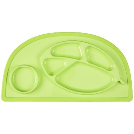 Infantino All-in-One Lil’ Foodie Tray - Green - BPA-Free, Food-Grade, Divided Food & Sippy Cup Sections - Dishwasher-Safe - for Babies & Toddlers 4M+