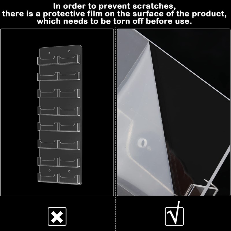 Lincia Acrylic Business Card Holder Wall Mount Clear Sticker Display
