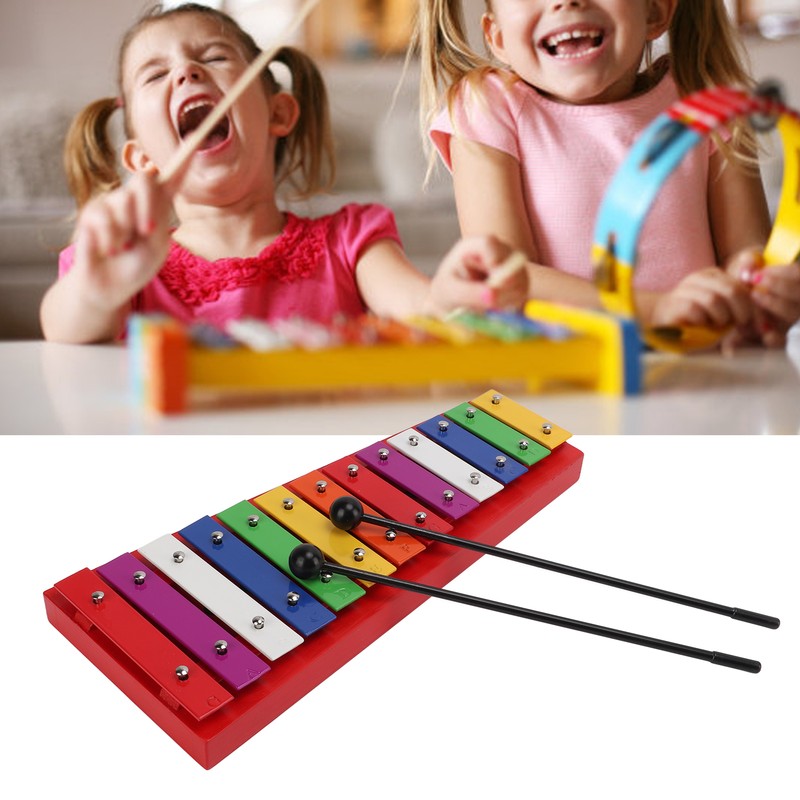 Colorful Xylophone Aluminum Birch 13 Tones Professional Glockenspiel for Creating