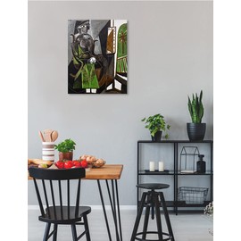 DECORARTS - Woman by a Window by Pablo Picasso, Giclee Print on Acid-Free Cotton Canvas, Cubist Modern Wall Art for Home or Office Decor, 16" x 20", Ready to Hang, Made in USA