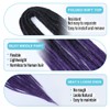 Sangtok Hair Extension, 24 inch DE Ombre Purple Thin 0.6cm