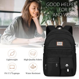 Backpack for Women, Girls Backpack for School, Cute backpack for girls teens, School bookbag for Girls Teens college Students,Water Resistant school bag, mochilas escolares para niñas, Bookbag Black