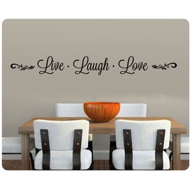 46" Live Laugh Love Embellishment Wall Decal Sticker Art Mural Home Décor Lettering Christian Thanksgiving Kitchen Table