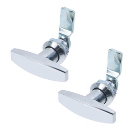 T Tulead 2Pcs Thumb Operated Cam Lock Silver T-Handle Swing Knob 0.82", for Cabinet Toolbox Drawer