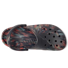 Crocs Unisex Classic Marbled Tie-Dye Clog, Black Sand/Multi, 9 US Women