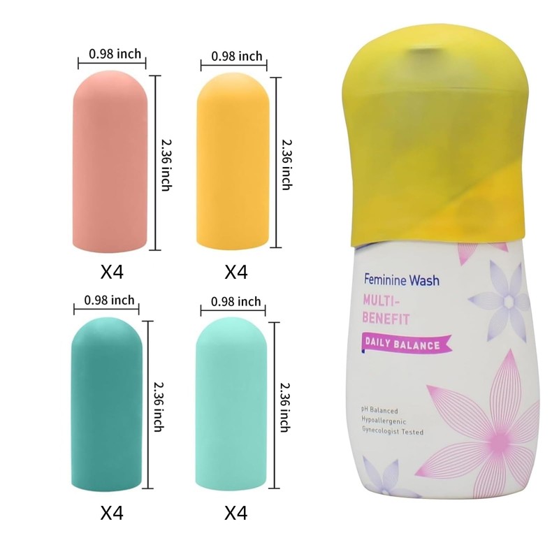 TRANOMOS 18 Pack Silicone Bottle Covers Travel Essentials for Women