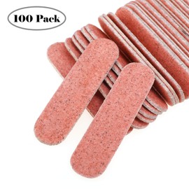 100 Pcs Mini Nail Files Bulk, Mwoot Disposable Double Sided Emery Board 180/240 Grit, Fingernail Nail File Buffer Set Manicure Tool for Natural Acrylic Fake Nails Home and Salon Use (Amber Color)