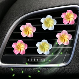 6Pcs Colorful Pentapetal Flower Car Accessories for Women, Beach Flower Car Air Vent Clips Air Conditioner Outlet Decoration Cars Interior Decor Charm, Automotive Air Fresheners