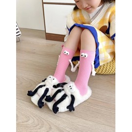 Crazy Silly Holding Hands Socks for Kids Friends Teens Girls Boys Cool Funny Christmas Gifts Stocking Stuffers (US, Alpha, One Size, Regular, Pink)