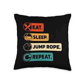 Jump Rope Jumping Skipping Roping Jumprope Design Throw Pillow