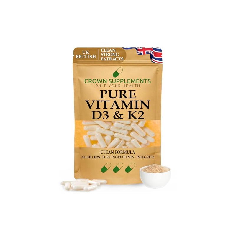 Pure Vitamin D3 and K2 Capsules | 1 Capsule Per