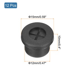 sourcing map 12 Pcs Cable Cord Grommet, 1/2 Inch (12mm) Desk Grommet Flexible Rubber Grommets Wire Hole Cover Pass Through for Office Computer Desk Wire Organizer, Black
