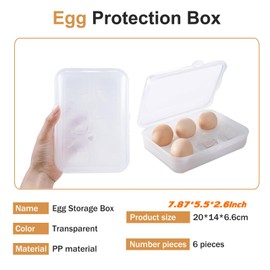 RoseFlower Pack of 2 Egg Box, 6 Eggs, Egg Transport Box, Egg Box, Plastic Egg Container, Egg Container for Travel, Egg Box, Eggs Box, Egg Container, Egg Carrier for Fridge, Outdoor Camping