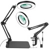 12X Magnifying glass with Light and Stand,5 Inches 2-in-1 Lighted