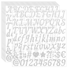 1200 Pcs 15 Sheets Letter Stickers Glitter Alphabet and Number Stickers Small Self Adhesive Waterproof Stick on Vinyl Letter Stickers for Crafts Sign Cup Mailbox Home Classroom Decor (Silver,1 Inch)
