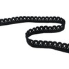 Porcelynne Nylon Black Decorative Edge Picot Elastic Trim - 3/8"