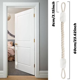 Door Cord Clamp Protection, Pack of 2 Cotton Door Stopper Jack, Door Cord, Door Cord Clamp Protection, Door Cords Door Stopper, for Doors Pet and Children, Finger Protection (White)