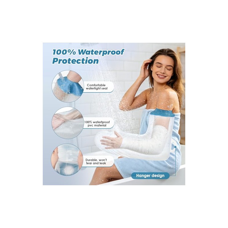 Waterproof Cast Covers for Shower Arm Adult, Reusable Full Arm