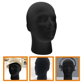 Lurrose Hat Racks Black Mannequin Head Stand Manikin Head Wig Head Model Hats Display Holder Tabletop Cap Rack for Headphone Mask Jewelry Baseball Hat Rack