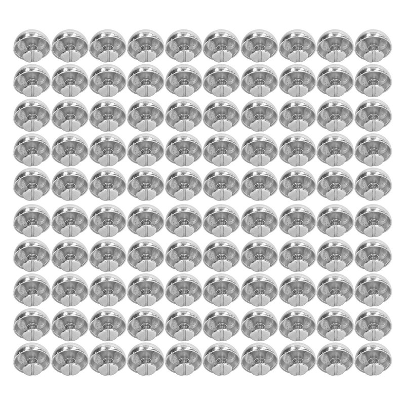 100 Set Round Head Stud 15mm Plated Alloy High Hardness