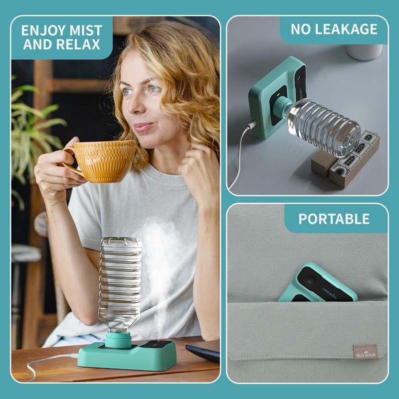 HOMDIS Portable Humidifier - Small Air Humidifiers for Bedroom, Plants,