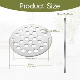Round 4 Inch Screw-in Floor Drain Cover, Stainless Steel Strainer Shower Drain Cover Shower Strainer Trim Set Replacement Drainer Grate Easy-to-Install Replacement Covers