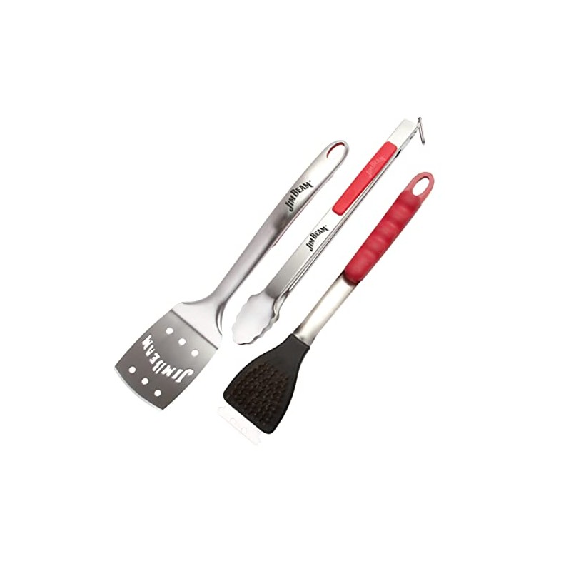 Jim Beam JB0160 Soft Grip Handle Grilling Tools Set (3-Piece)