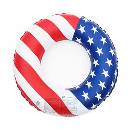 Float Adult 浮輪 Float 90 cm Diameter Large Thick American Flag Pattern Stylish You Handle with Pool Beach Bath Beach Summer Vacation Leisure Supplies Women's Men's