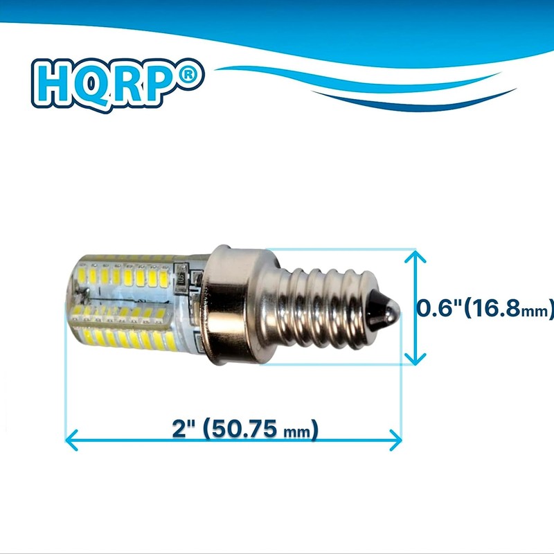 HQRP 4-Pack E12 Base 64 SMD3014 LED Light Bulbs AC