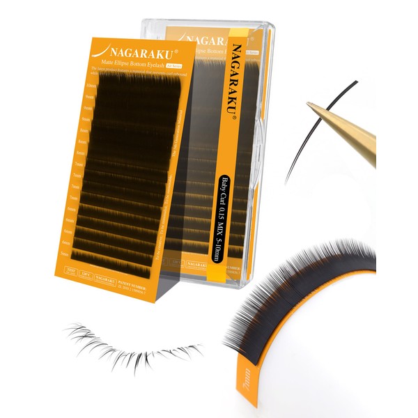 NAGARAKU Bottom Flat Ellipse Eyelash Extensions, 5TH GEN AIR SERIES
