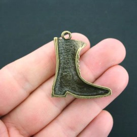 Unbranded 2 Combat Boot Charms Antique Bronze Tone Large Size - BC839