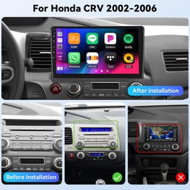 8 Core 4G+64G Car Stereo for Honda Civic 2006-2011 with Wireless CarPlay Android Auto,10.1 inch Touchscreen Android 15 Car Radio Player with Mirror Link,WiFi/GPS Backup Camera,Bluetooth,FM/RDS,DSP,SWC