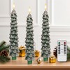 Christmas Tree Flameless Taper Candles with Remote 3 Packs, Battery