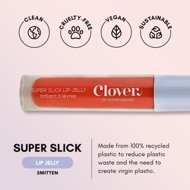 Clover Super Slick Lip Gloss | Non Sticky Lip Jelly, Moisturizing And Hydrating Pigmented Lip Gloss | Cruelty-Free & Vegan Lip Makeup | Shade - Smitten