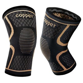 Copper Knee Braces for Men and Women (1 pair) -Knee Supports Copper Compression Knee Sleeve for Knee Pain, Arthritis, Sports and Recovery Support - Color: XL-1pair